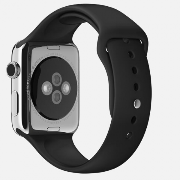Apple Watch (42 mm) Paslanmaz Çelik Kasa ve Siyah Spor Kordon Akıllı Saat — ürün görseli 3