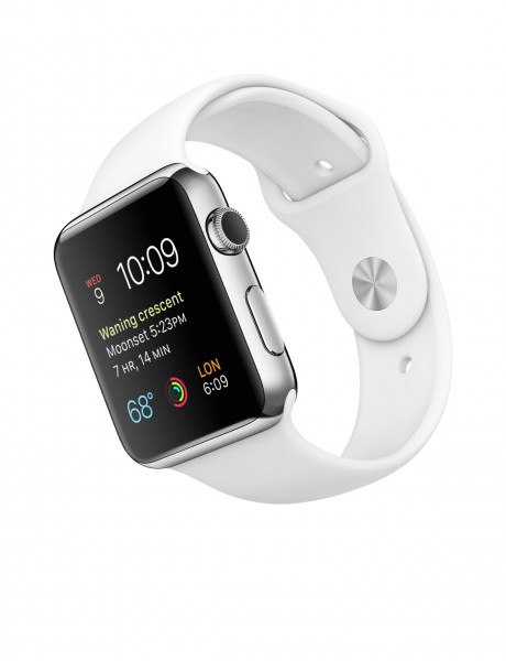 Apple Watch (42 mm) Paslanmaz Çelik Kasa ve Beyaz Spor Kordon Akıllı Saat — ürün görseli 4