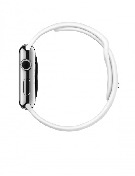 Apple Watch (42 mm) Paslanmaz Çelik Kasa ve Beyaz Spor Kordon Akıllı Saat — ürün görseli 3
