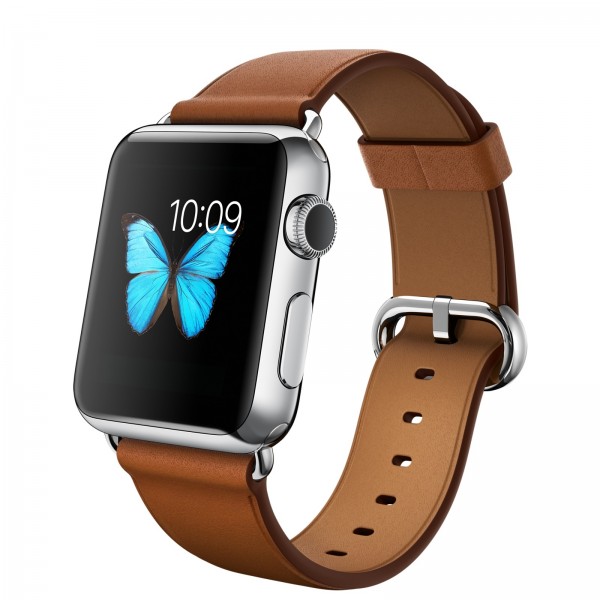 Apple Watch (38 mm) Paslanmaz Çelik Kasa ve Klasik Tokalı Klasik Kahve Kayış Akıllı Saat — ürün görseli 6