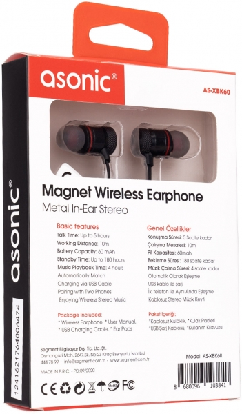 Asonic AS-XBK60 Kablosuz Kulaklık — ürün görseli 3