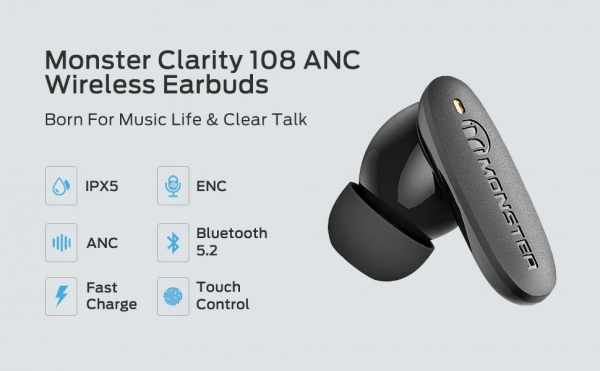 Monster Clarity 108 Tam Kablosuz Kulaklık — ürün görseli 4